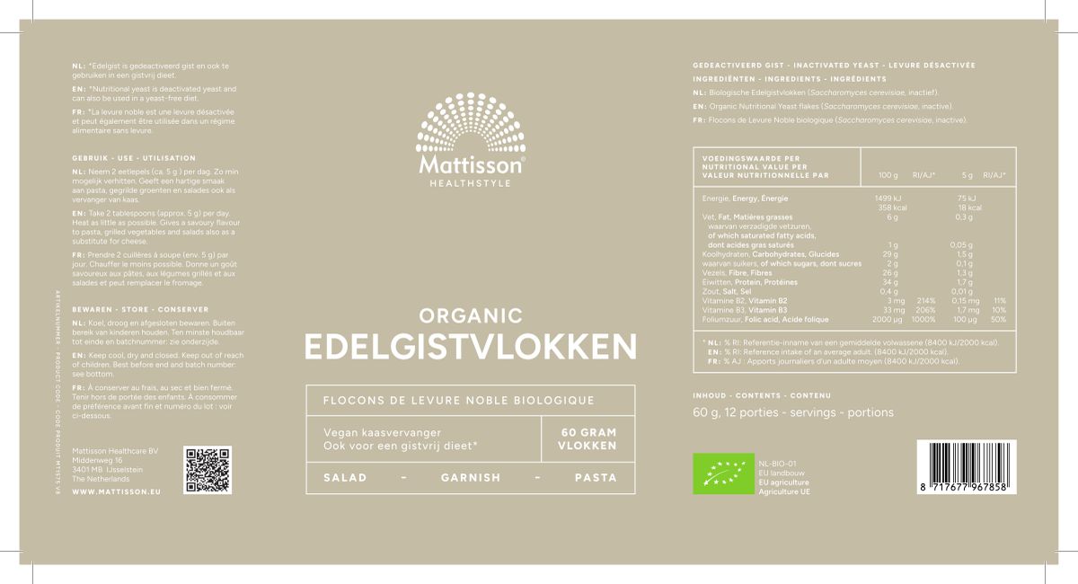 Biologische Edelgistvlokken afbeelding van document #1, label