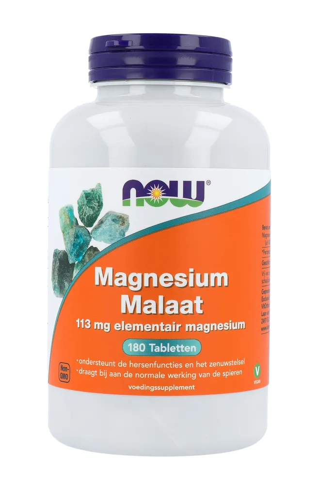 NOW Magnesium Malaat Tabletten afbeelding 1