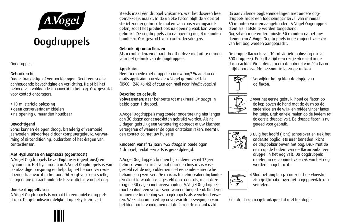 Oogdruppels afbeelding van document #1, instructions
