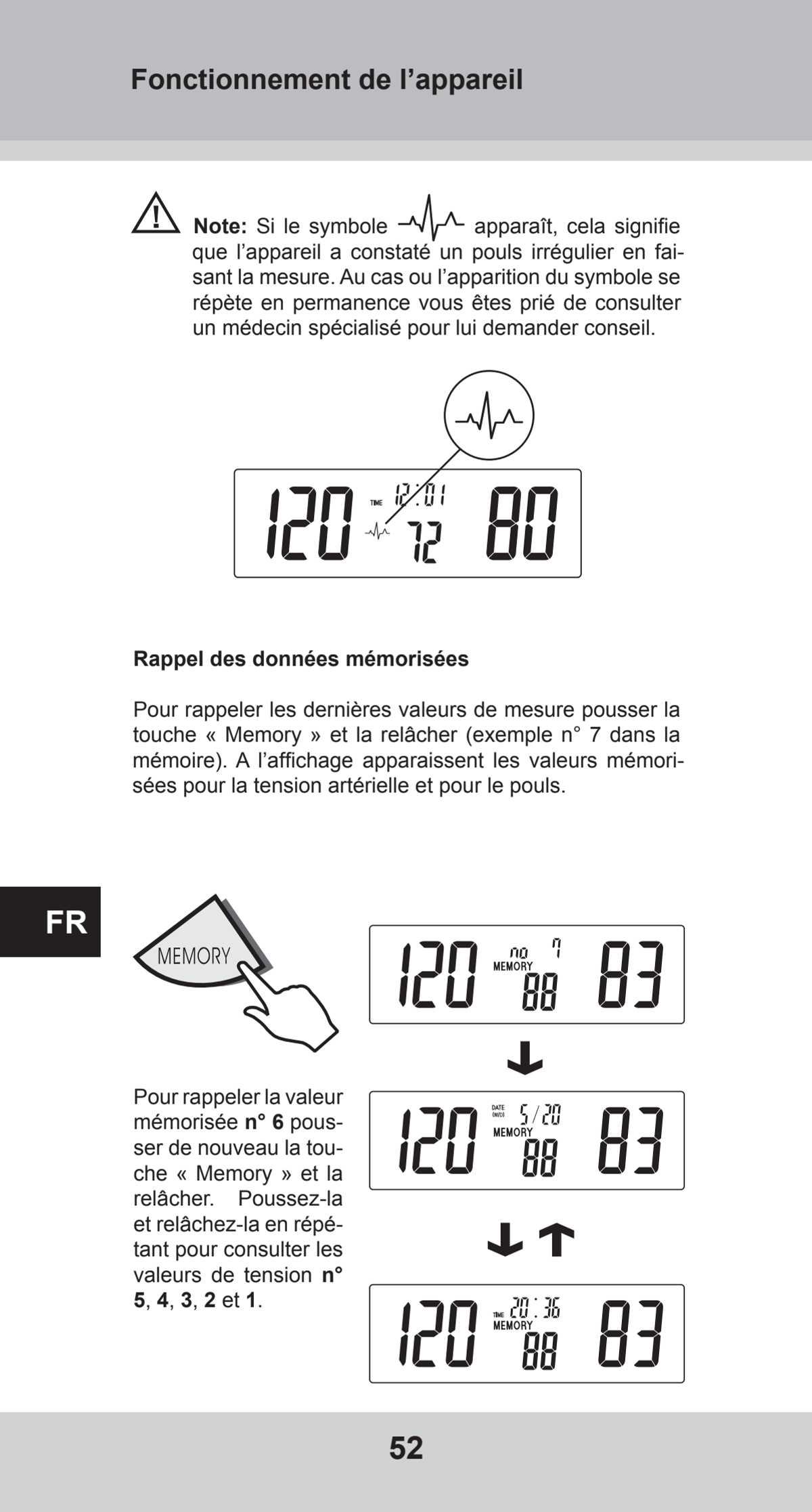 Bovenarm Bloeddrukmeter Desktop afbeelding van document #52, instructions