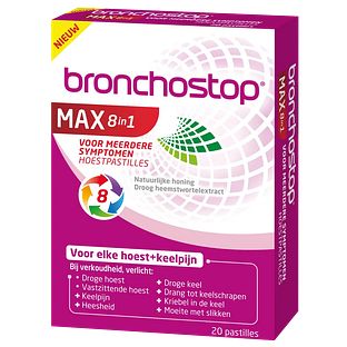 Bronchostop Max 8-in-1 Hoest Pastilles 20ST Bronchostop Max 8-in-1 Hoest Pastilles 20ST