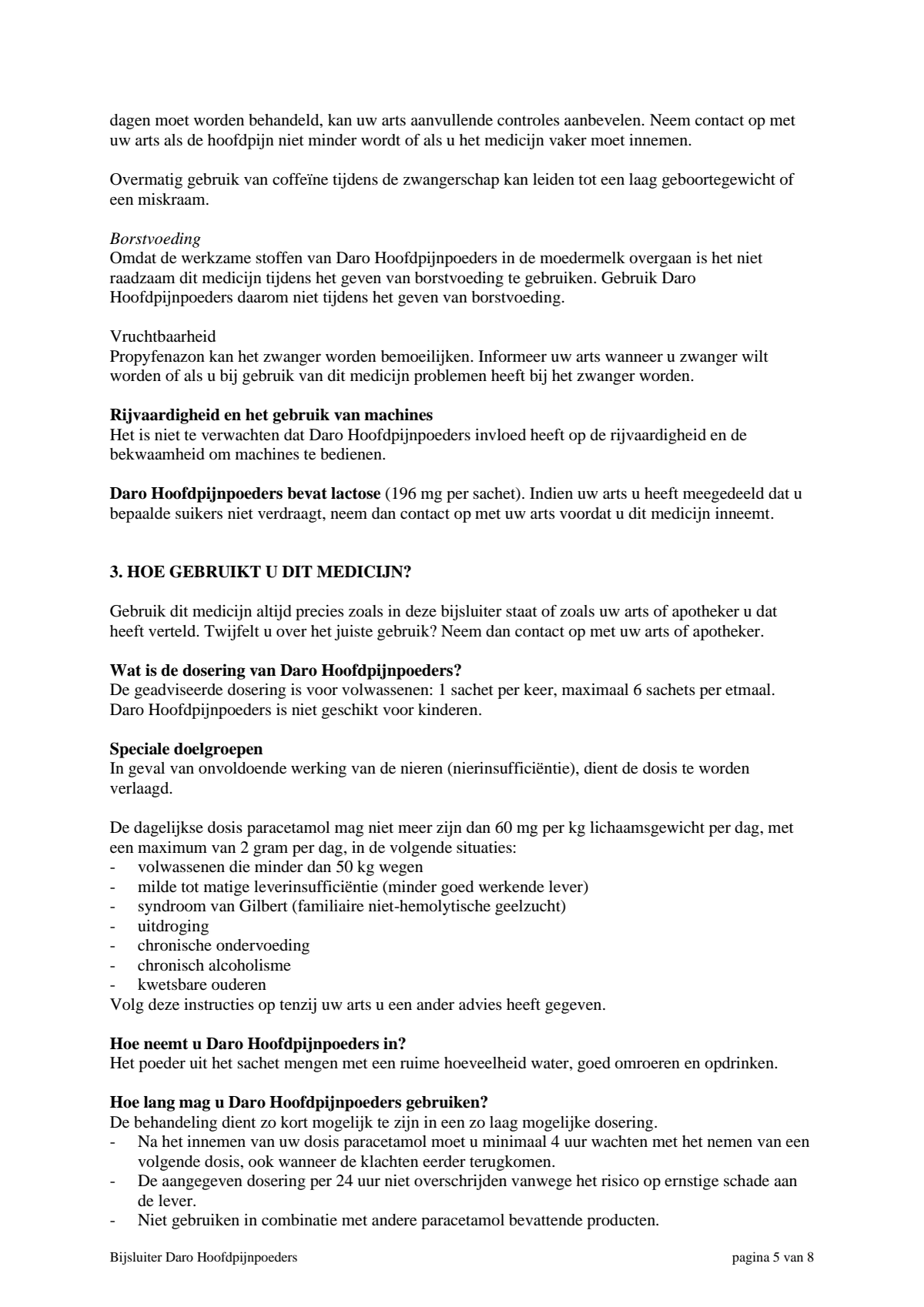 Hoofdpijnpoeders afbeelding van document #5, leaflet