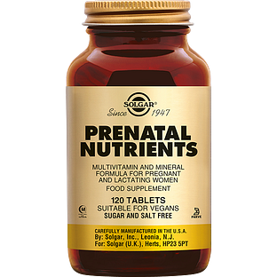 Solgar Prenatal Nutrients Multivitamine voor Zwangeren Tabletten 120TB