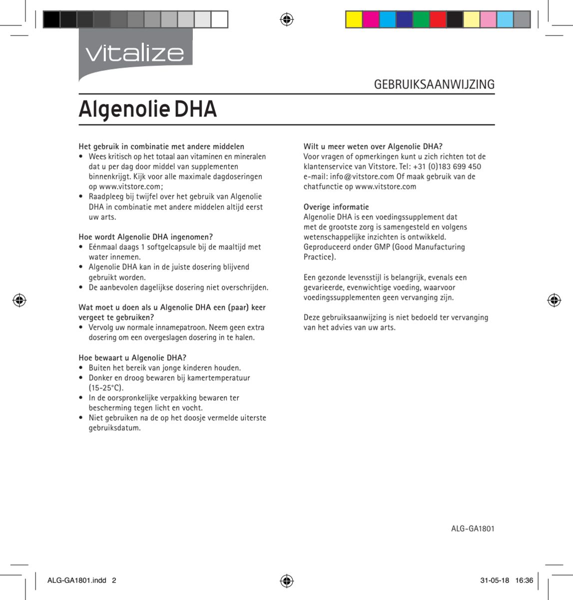 Vegan Omega 3 Algenolie DHA Capsules afbeelding van document #2, instructions