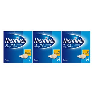 Nicotinell Pleisters Combi voor zware roker - 21 mg + 14 mg + 7 mg - 3 Stuks