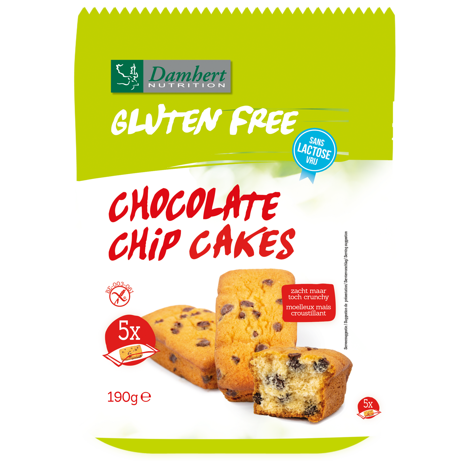 Damhert Gluten Free Lactose Free Choco Chip Cakes afbeelding