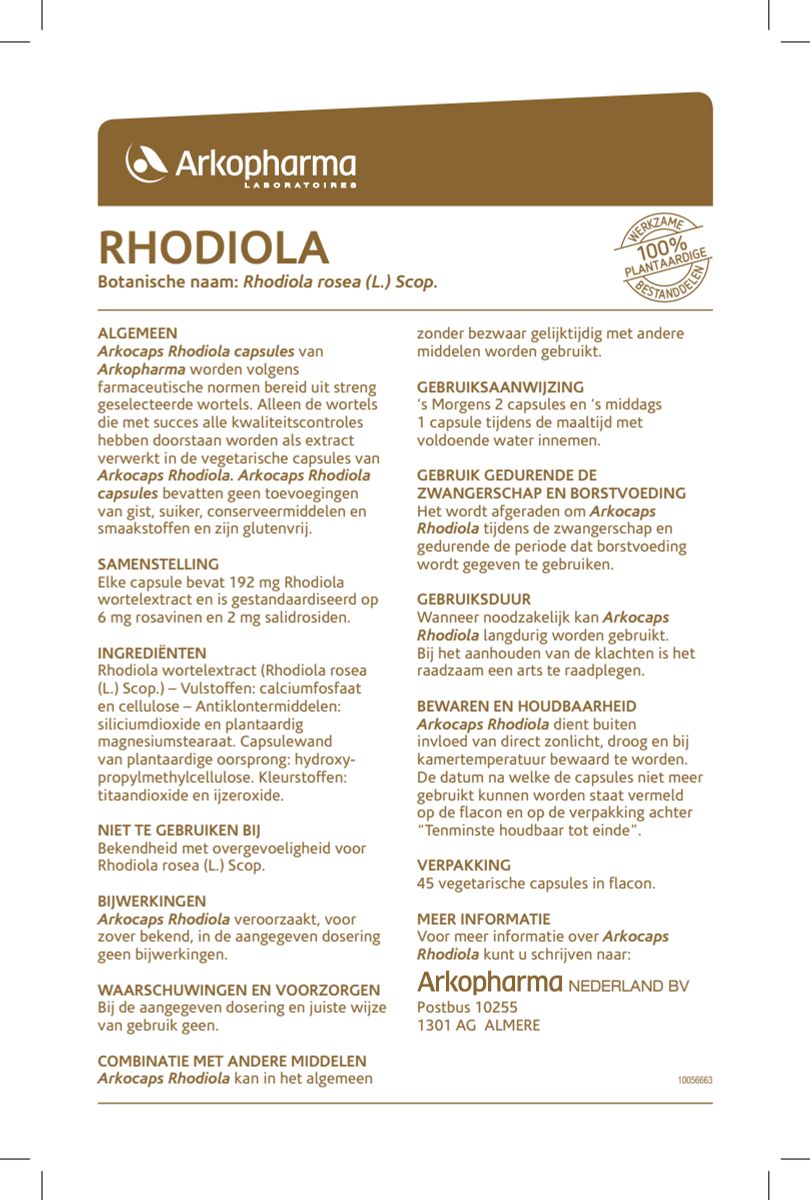 Rhodiola Capsules afbeelding van document #1, instructions