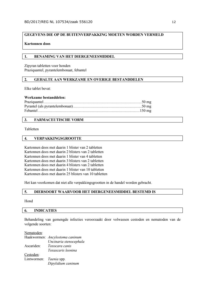 Wormtabletten all-in-one Honden vanaf 2.5KG afbeelding van document #12, leaflet