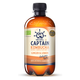 The GUTsy Captain Kombucha Ginger & Lemon 400ML