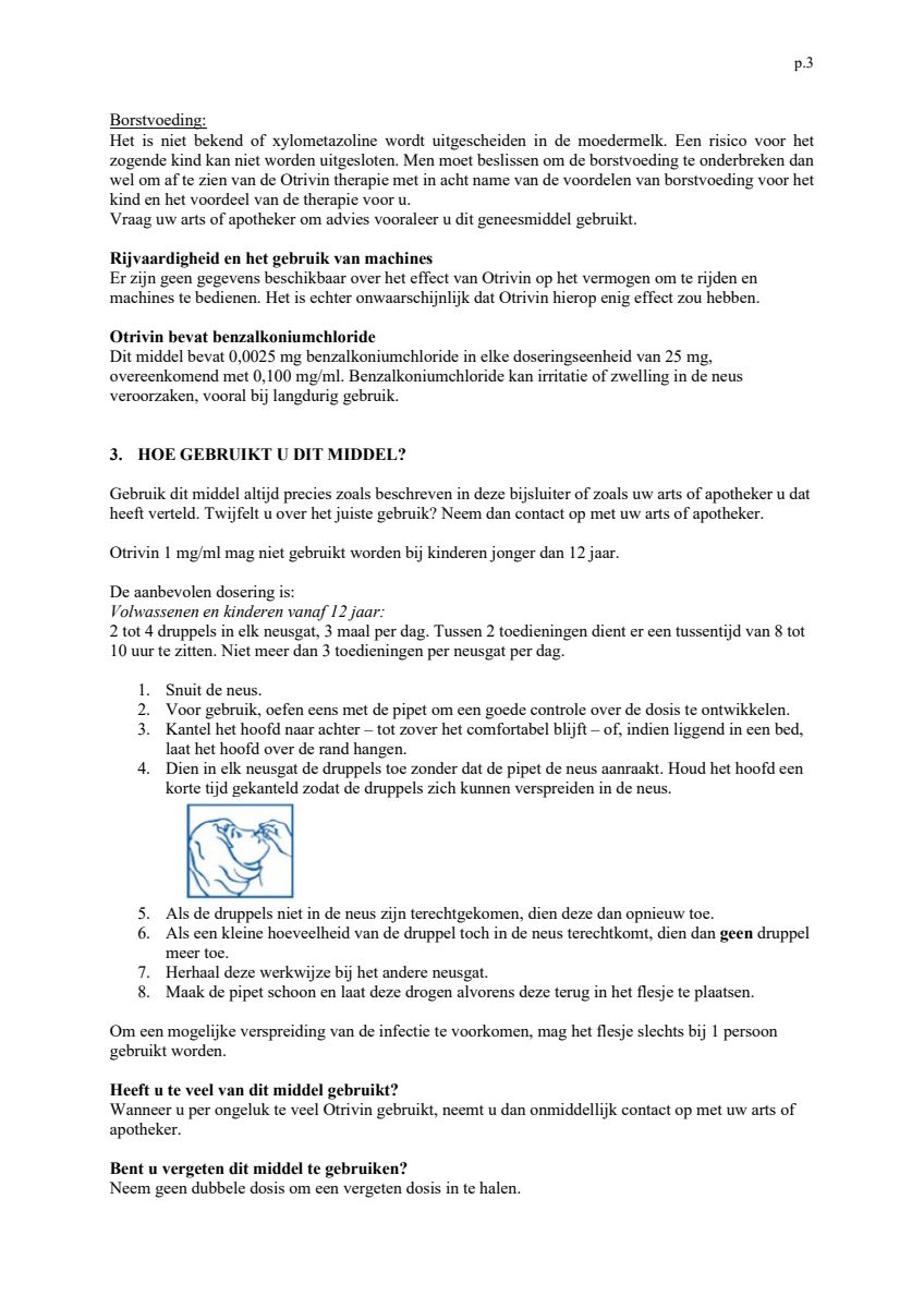 Xylometazoline HCI 1 mg/ml Neusdruppels bij een verstopte neus afbeelding van document #3, leaflet