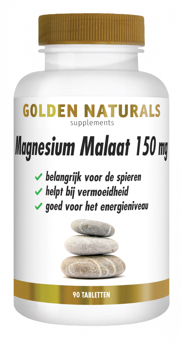 Golden Naturals Magnesium Malaat 150mg Tabletten 90TB