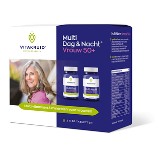 Vitakruid Multi Dag & Nacht Vrouw 50+ 100% Vegan 2 x 30 60TB Vitakruid Multi Dag & Nacht Vrouw 50+ 100% Vegan 2 x 30 60TB