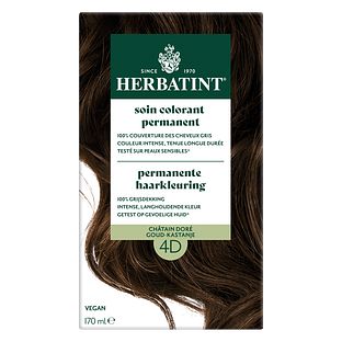 Herbatint Permanente Haarkleuring Goud-Kastanje 4D 170ML
