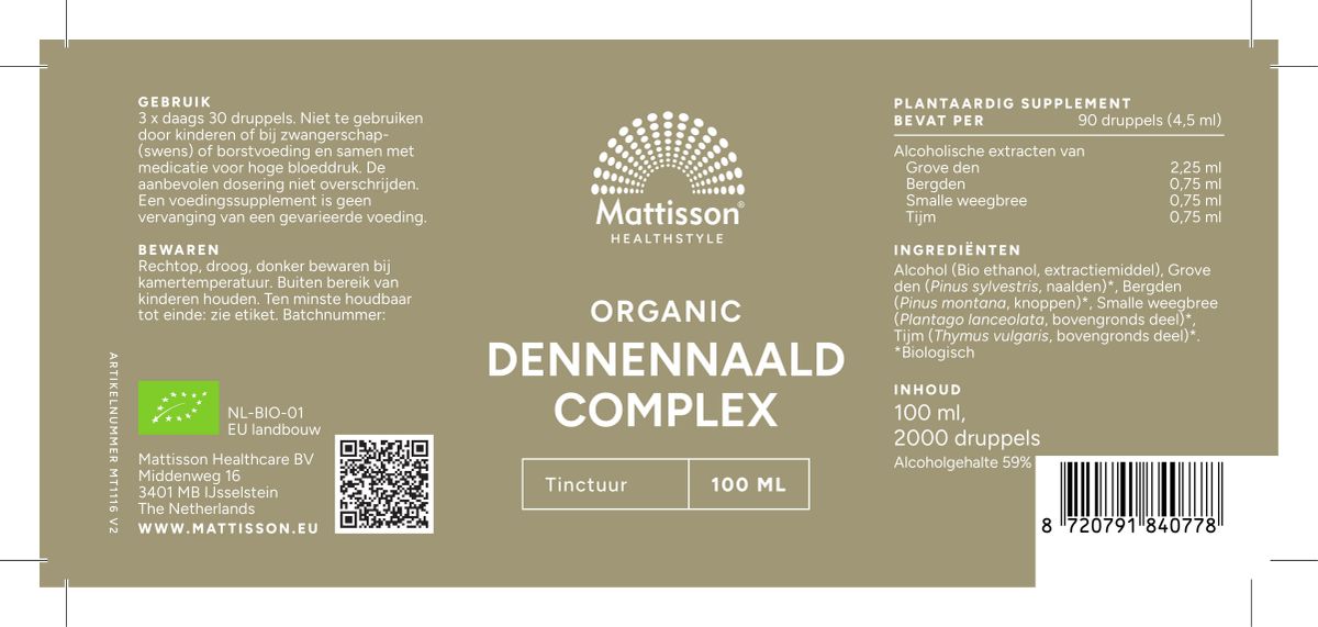 Biologisch Dennennaalden Complex Druppels afbeelding van document #1, label