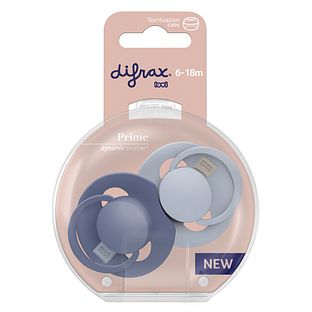 Difrax LOVI Prime Pacifier 6-18 Months - Blue 2ST