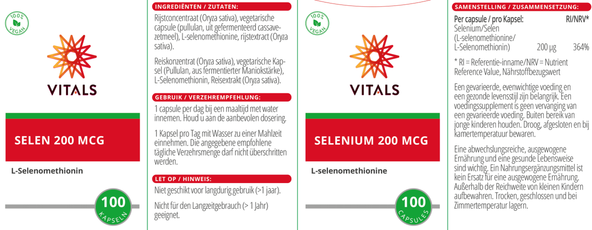 Selenium 200mcg Capsules afbeelding van document #1, label