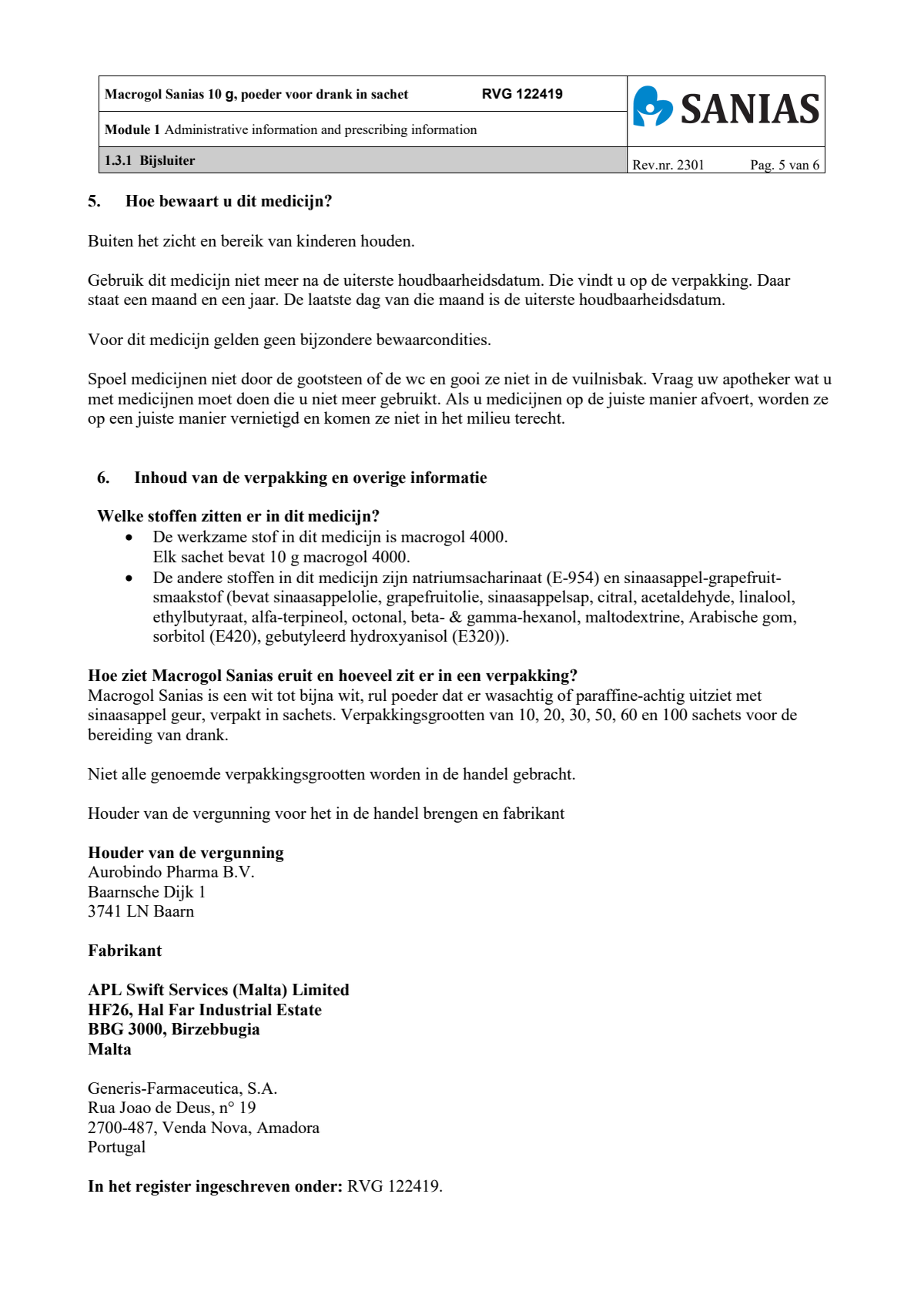 Macrogol Poeder 10gr afbeelding van document #5, leaflet