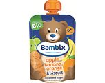 Bambix Bio Knijpzakje Appel, Banaan, Sinaasappel & Koekjes 6+ 100GR