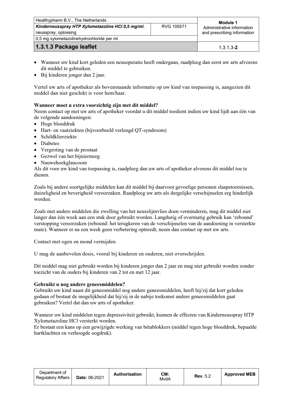 Neusspray Kind 0.5mg/ml afbeelding van document #2, leaflet