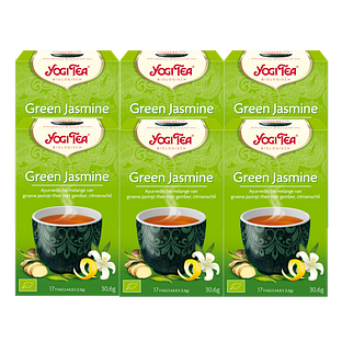 Yogi Tea Green Jasmine Voordeelverpakking 6x17ST Yogi Tea Green Jasmine Voordeelverpakking 6x17ST