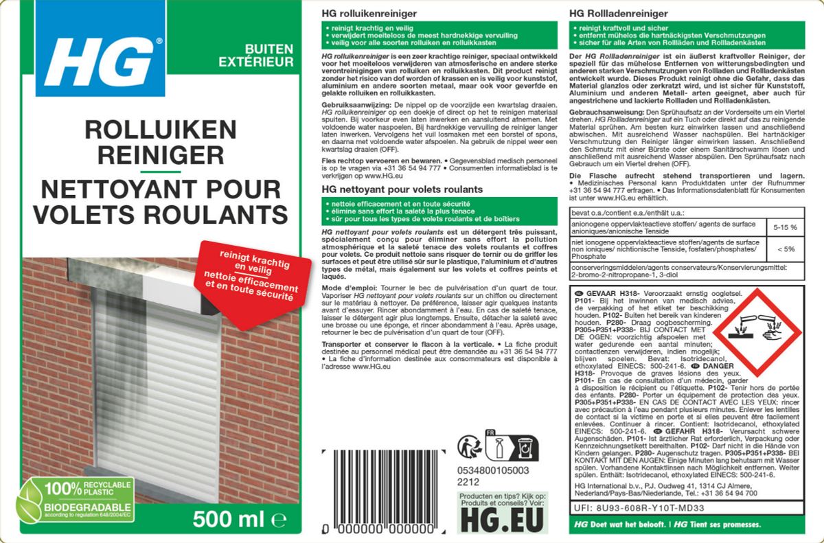 Buiten Rolluikenreiniger afbeelding van document #1, label