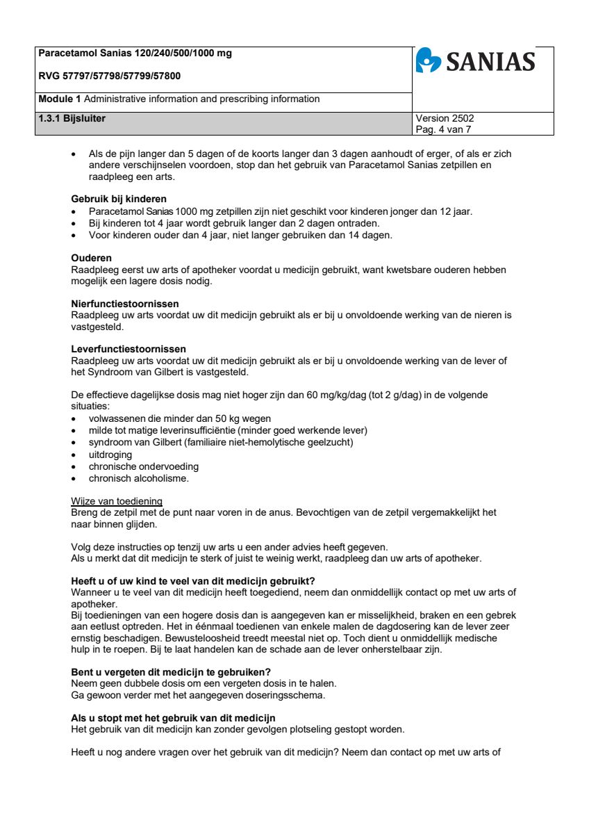 Paracetamol Zetpil 240mg afbeelding van document #4, leaflet