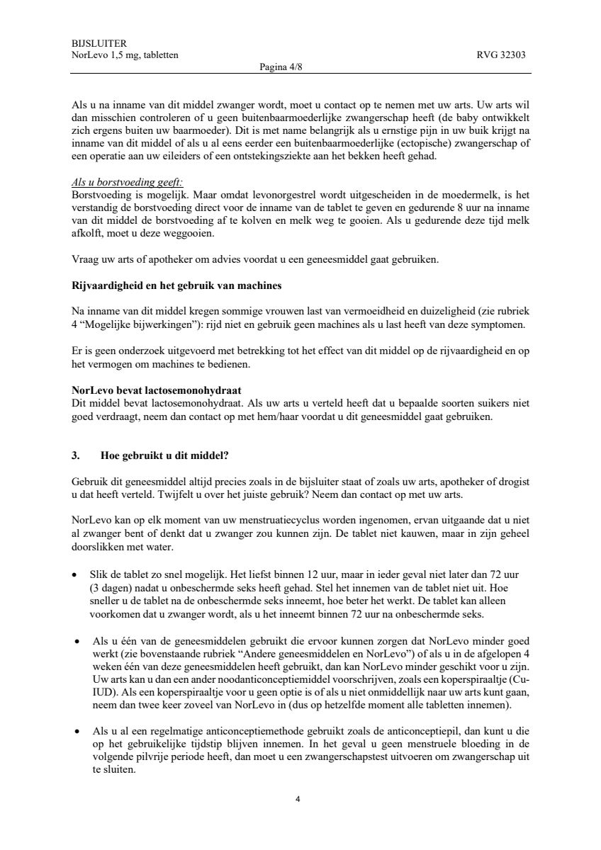 Morning After Pil 1,5 mg afbeelding van document #4, leaflet