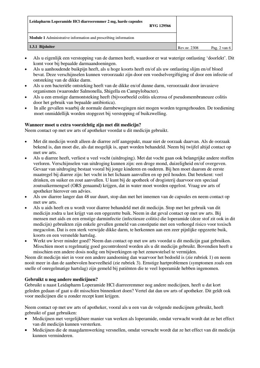Diarreeremmers 2mg Loperamide afbeelding van document #2, leaflet