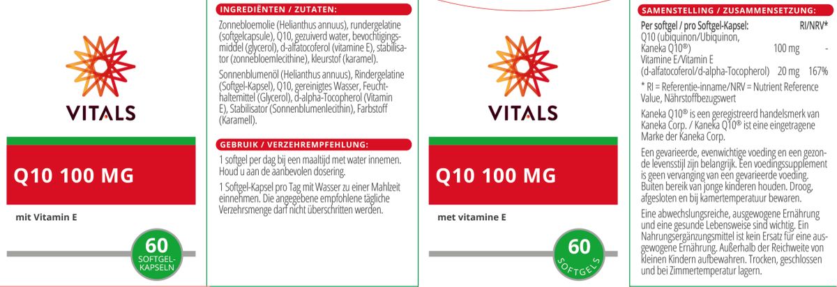 Q10 100mg Softgels afbeelding van document #1, label