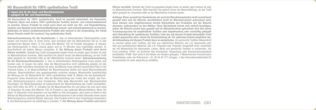 Wasruimte Waterdicht 100% Synthetisch Textiel afbeelding van document #2, label