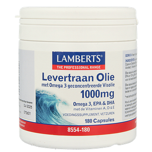 Lamberts Levertraanolie 1000mg Capsules 180CP
