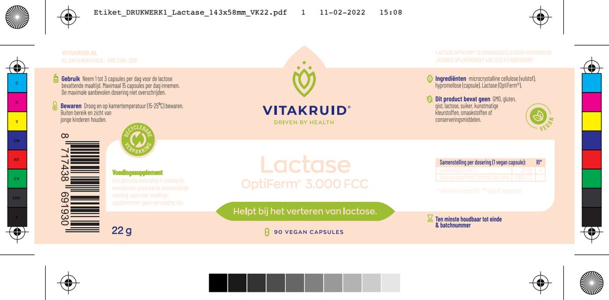 Lactase enzym OptiFerm® 3.000 FCC Capsules afbeelding van document #1, label