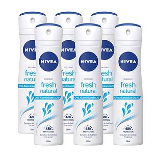 Nivea Fresh Natural Deodorant Spray Voordeelverpakking 6x150ML Nivea Fresh Natural Deodorant Spray Voordeelverpakking 6x150ML