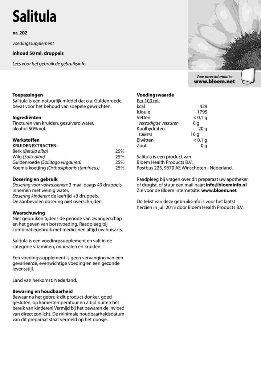 Salitula Druppels afbeelding van document #1, instructions