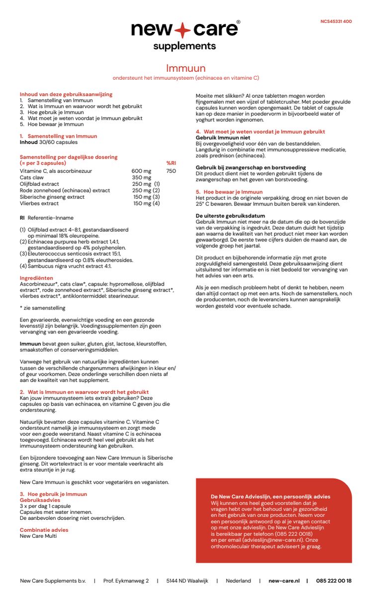 Immuun Capsules afbeelding van document #1, instructions