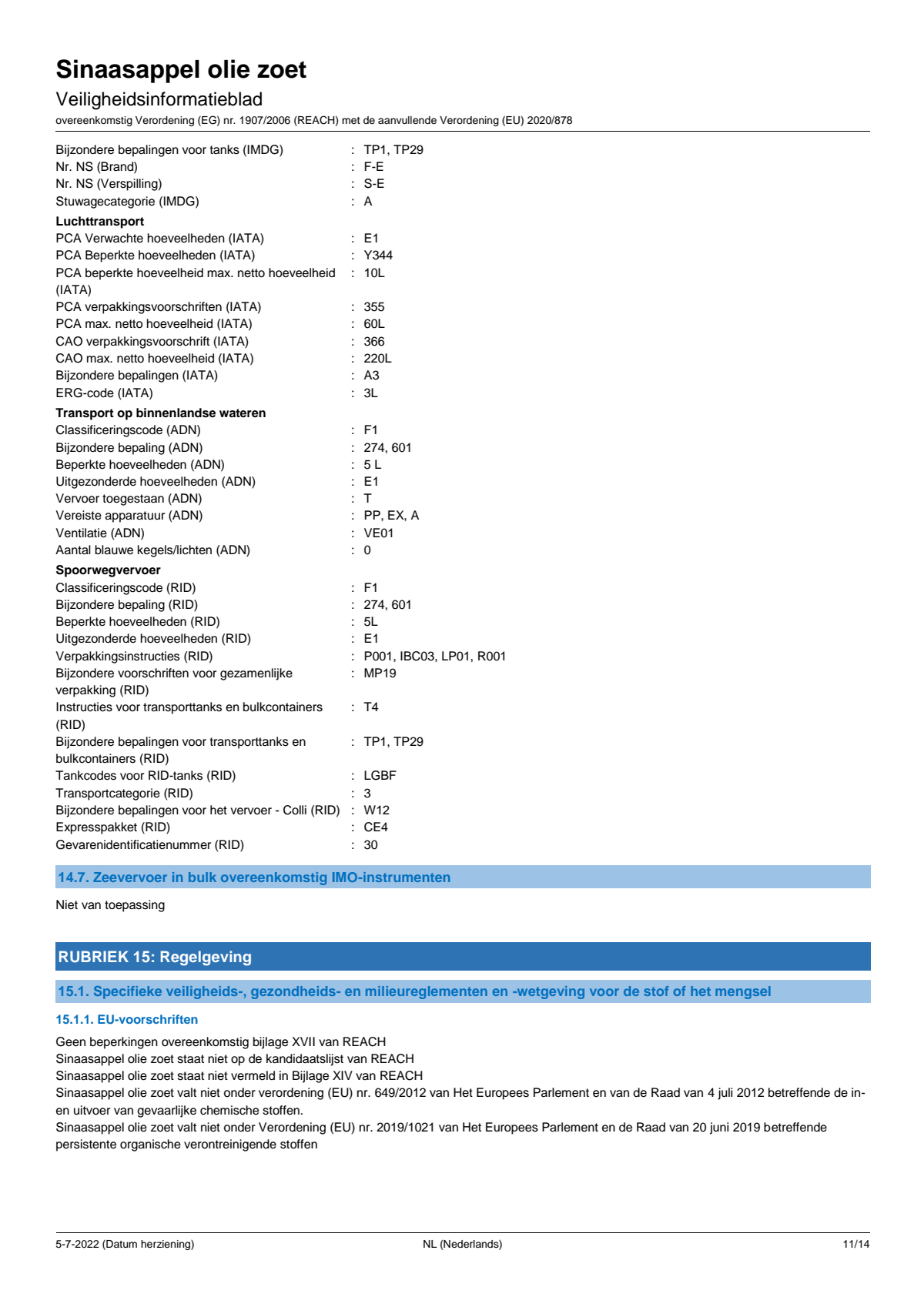 Essentiële Olie Sinaasappel afbeelding van document #11, label