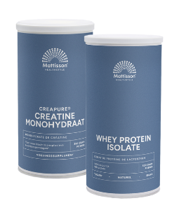 Mattisson HealthStyle Creatine Monohydraat Poeder en Sport Wei Proteïne Poeder Combi Set 2 Stuks