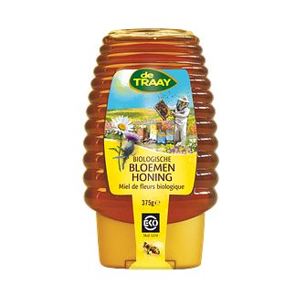 De Traay Bloemenhoning Biologisch Knijpfles 365GR