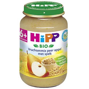 HiPP 6M+ Babyhapje Vruchtenmix Peer Appel Spelt HiPP 6M+ Babyhapje Vruchtenmix Peer Appel Spelt