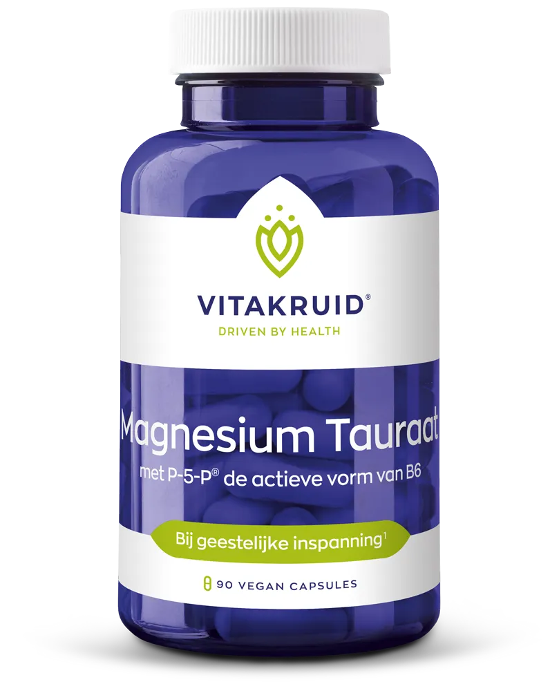 Vitakruid Magnesium Tauraat met Vitamine B6 (P-5-P) Capsules 90CP