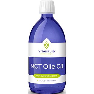 Vitakruid MCT Olie C8 100% zuivere & duurzame kokosolie 500ML