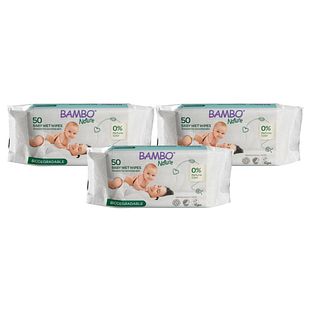 Bambo Nature Bio Babydoekjes Multiverpakking 3x50ST