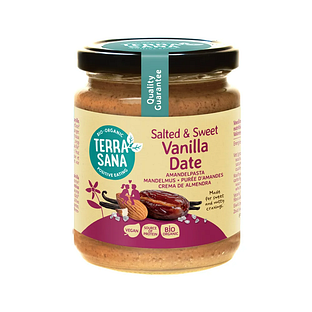 TerraSana Amandelpasta Salted & Sweet Vanilla Date 250GR