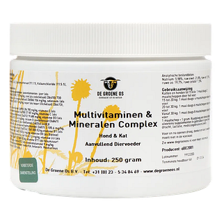De Groene Os Multivitaminen- en Mineralen Complex Hond & Kat 250GR