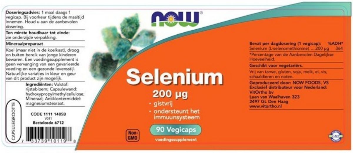 Selenium 200mcg Capsules afbeelding van document #1, label
