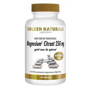 Golden Naturals Magnesium Citraat 250mg Capsules 180VCP