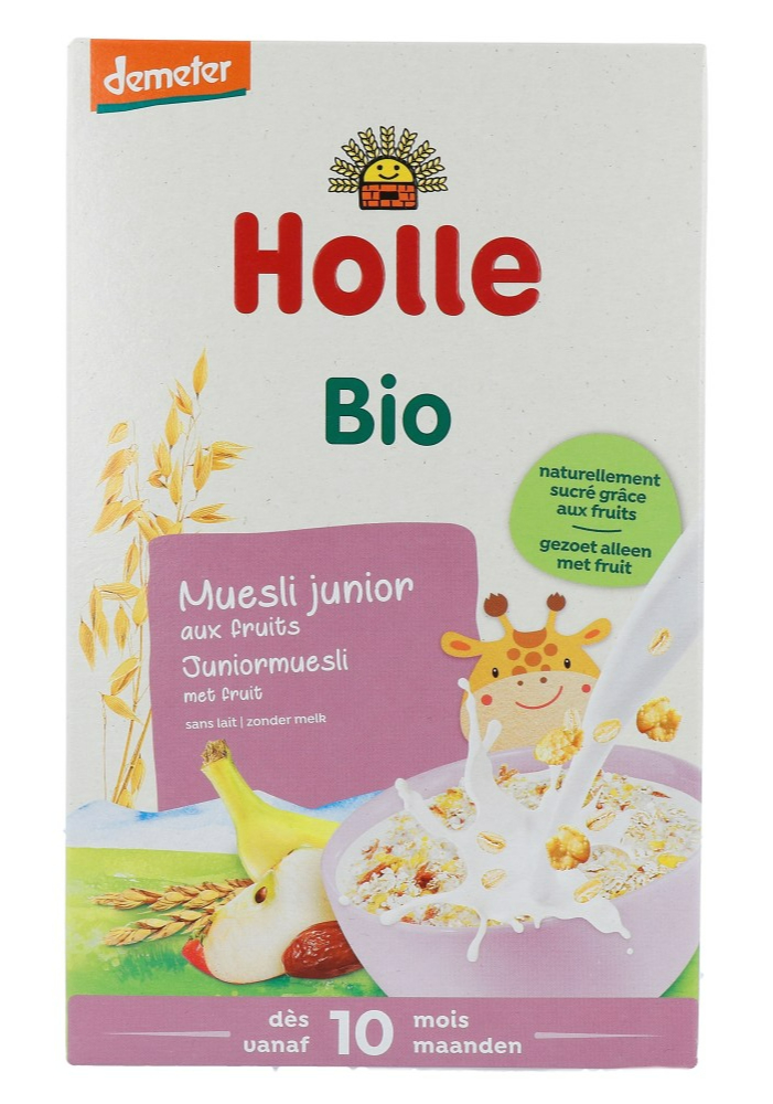 Holle Bio Muesli Junior Met Fruit Zonder Melk 10 Maanden afbeelding