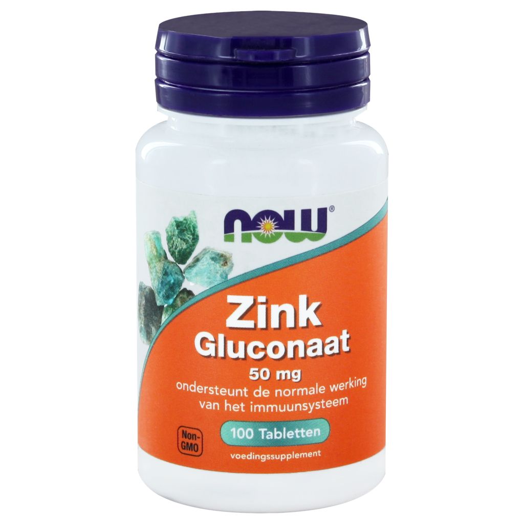 NOW Zink Gluconaat 50mg Tabletten 100ST