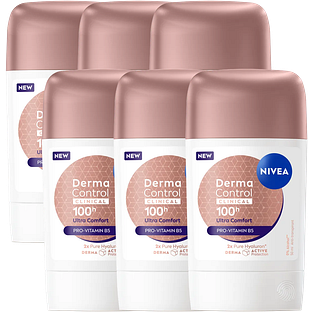 Nivea Derma Control Clinical 100H Ultra Comfort  Anti-transpirant Stick Multiverpakking 6x50ML