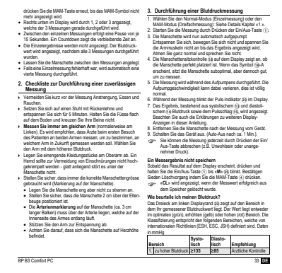 Microlife BP Bloeddrukmeter B3 Comfort PC afbeelding van document #35, instructions